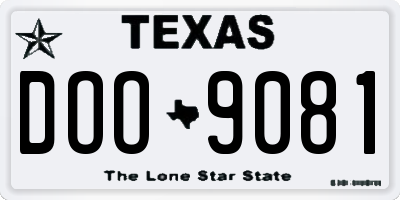 TX license plate DOO9081