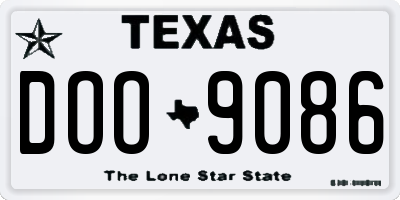 TX license plate DOO9086