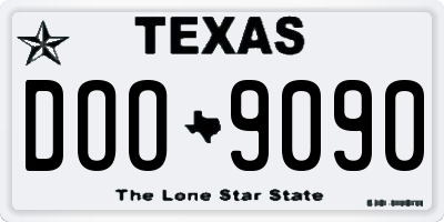 TX license plate DOO9090