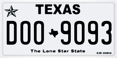 TX license plate DOO9093