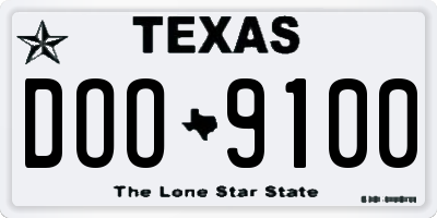 TX license plate DOO9100