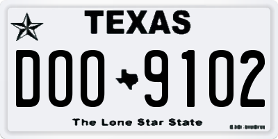 TX license plate DOO9102