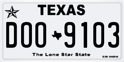 TX license plate DOO9103