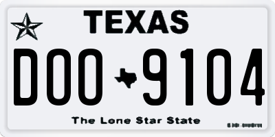 TX license plate DOO9104