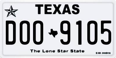 TX license plate DOO9105