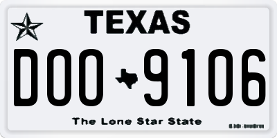 TX license plate DOO9106
