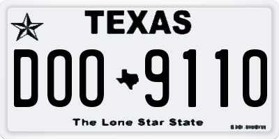 TX license plate DOO9110