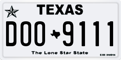 TX license plate DOO9111