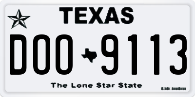 TX license plate DOO9113