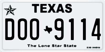 TX license plate DOO9114