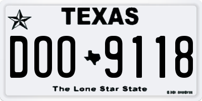 TX license plate DOO9118