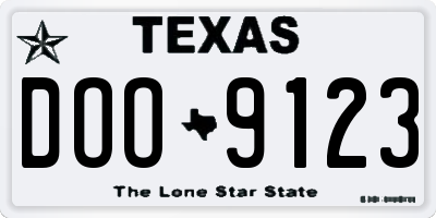 TX license plate DOO9123