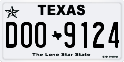 TX license plate DOO9124