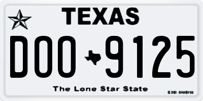 TX license plate DOO9125