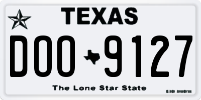 TX license plate DOO9127