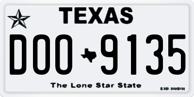 TX license plate DOO9135