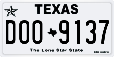 TX license plate DOO9137
