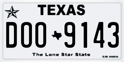 TX license plate DOO9143