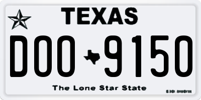 TX license plate DOO9150