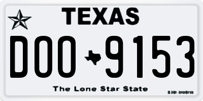 TX license plate DOO9153
