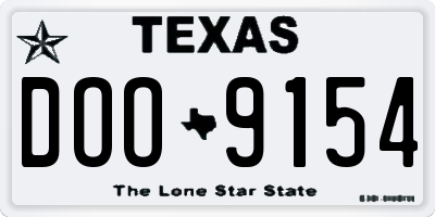 TX license plate DOO9154