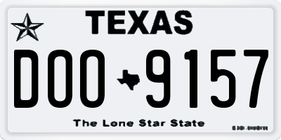 TX license plate DOO9157