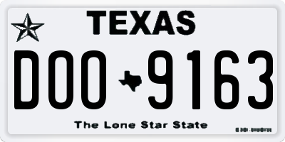 TX license plate DOO9163