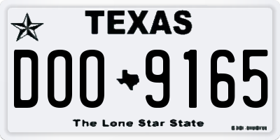 TX license plate DOO9165