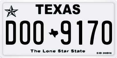 TX license plate DOO9170
