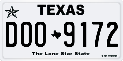 TX license plate DOO9172