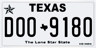 TX license plate DOO9180