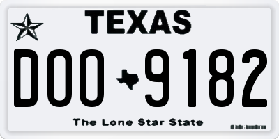 TX license plate DOO9182
