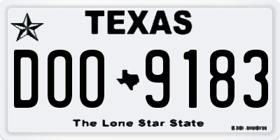 TX license plate DOO9183