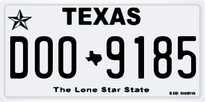 TX license plate DOO9185