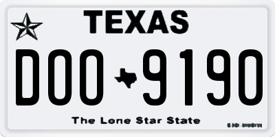 TX license plate DOO9190