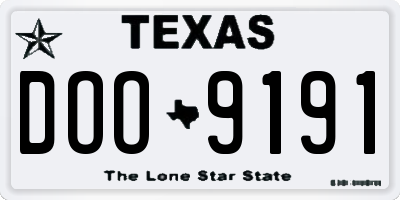 TX license plate DOO9191