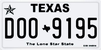 TX license plate DOO9195