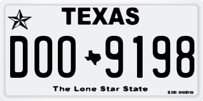 TX license plate DOO9198
