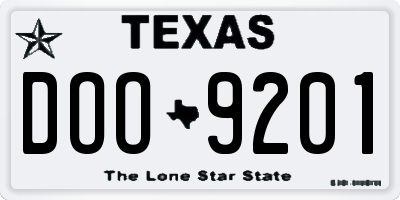 TX license plate DOO9201