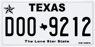 TX license plate DOO9212