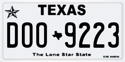 TX license plate DOO9223