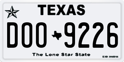 TX license plate DOO9226