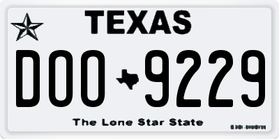 TX license plate DOO9229