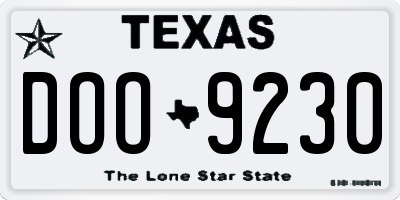 TX license plate DOO9230