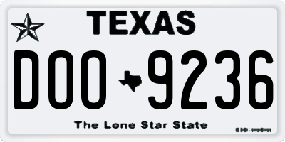 TX license plate DOO9236