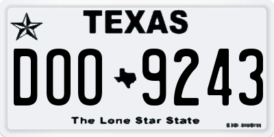 TX license plate DOO9243