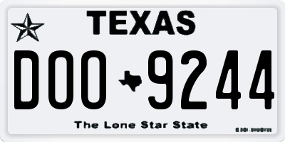 TX license plate DOO9244