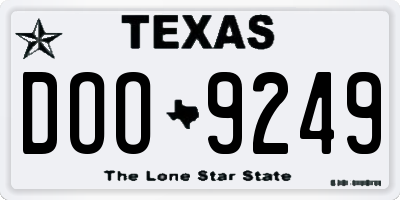 TX license plate DOO9249