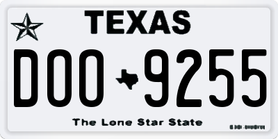 TX license plate DOO9255
