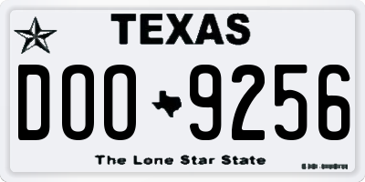TX license plate DOO9256